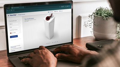 Package visualizer application on computer screen