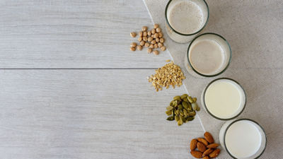 Different plant-based drinks