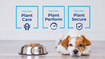 Bowl with dogfood and dog, Tetra Pak Services offerings