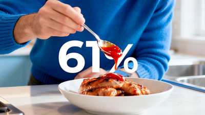 Dressing on meat, 61% number