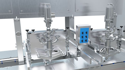 Dual ripple swirl mounted on extrusion tunnel workstation