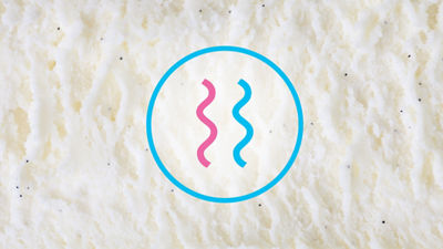 Dual swirl icon on ice cream background