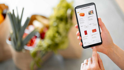 Smartphone showing e-commorce