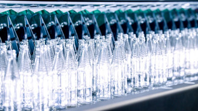 Empty plastic bottles,  returnable PET bottles