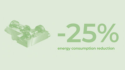 25% energy consumption reduction, illustration