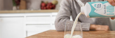 dairy operator with cows in the background