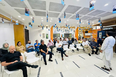 two people at a conference