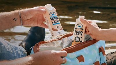 Holding cartons, First Press ice coffee in Tetra Prisma Aseptic carton packages