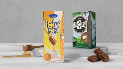 Protein drink in Tetra Prisma Aseptic carton and chocolate milk in Tetra Brik Aseptic carton