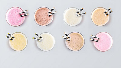 Flavoured milk in glasses