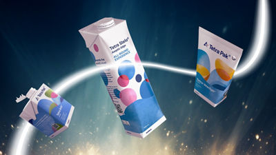 Floating Tetra Pak carton pakcages and swirl
