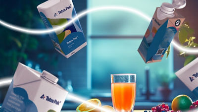 从纸箱打泡牛奶