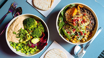 Food in bowls on table