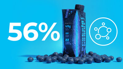 Food supplement and nutrition drink with blueberries 56 percent.