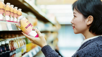 Woman looking for healthy beverages
