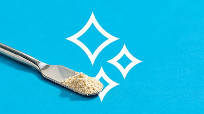 yeast-based postbiotics on blue background 