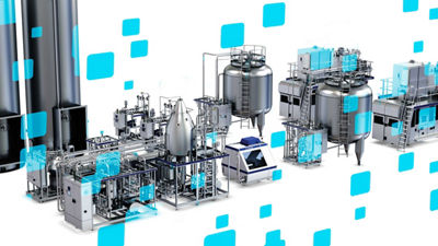 Ligne de traitement avec pixels bleus