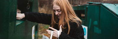 girl recycling