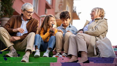 Grandparents and grandchildren enjoying time together