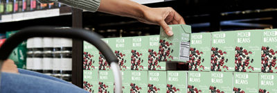 Choosing Tetra Recart cartons in the grocery store