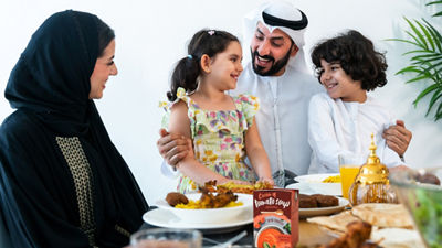 Family having dinner