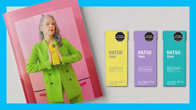 Hatsu tea packages and brochure.
