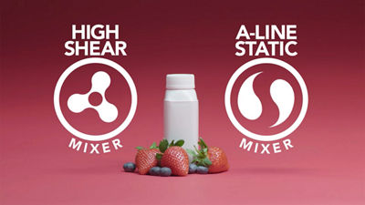 Captura de pantalla de la comparación de mezcladores estáticos de alto corte y de línea A