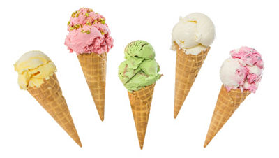 ice cream cones white background