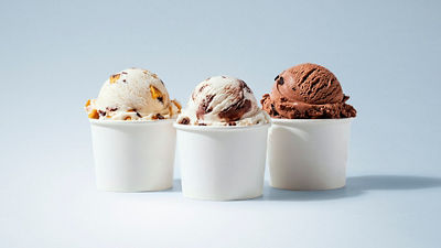 Ice cream cups with assorted flavours 