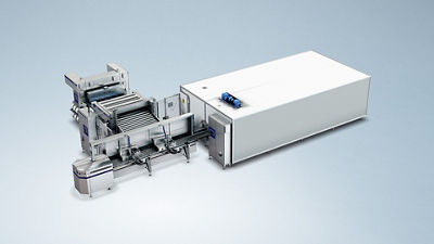 Medium-capacity filling line producing 18,000 ice cream cups per hour