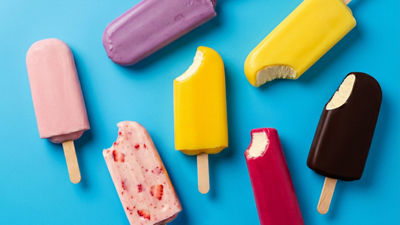 Ice cream sticks in different colors