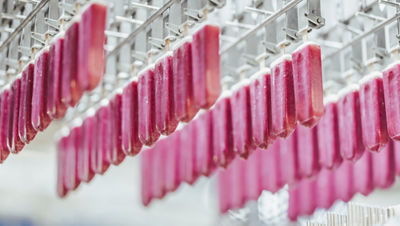 Ice cream sticks in a row