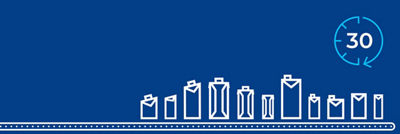 Illustration, Tetra Pak carton packages on conveyor belt