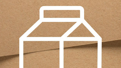 illustration, top of Tetra Rex carton, light brown background