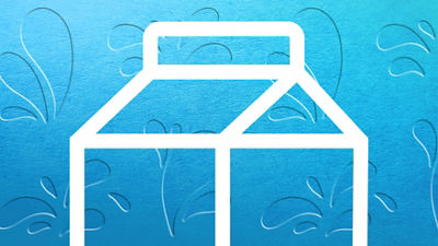 illustration, top of Tetra Rex carton, blue background