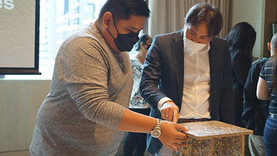 John Jose discussing with media