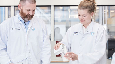 Man and woman in lab