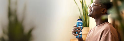 Man enjoying nutrition drink