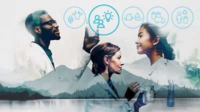 Hombre, mujer, íconos azules