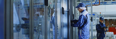 man upgrading filling machine