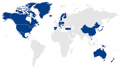 Co-packers network world map