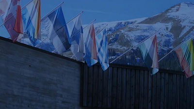 différents drapeaux avec filtre bleu