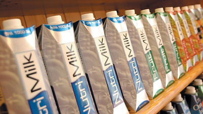 杂货店的牛奶盒