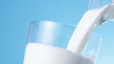 milk poured into a glass