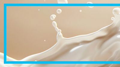 Milk with blue frame