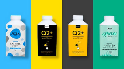 mMilk ทั้งตัวใหม่ A2+ และ Green Milk หรือ นมแลคโตสฟรีสินค้ายอดนิยม ที่เลือกใช้ขวดกระดาษ Tetra Top ทำให้มีความโดดเด่น 