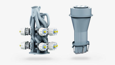 Multi nozzle, 2 separate parts for quick changeover