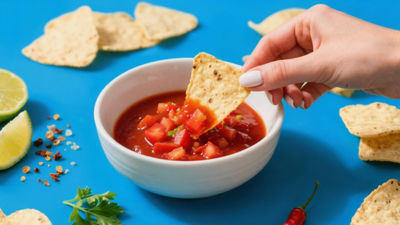 Natchos and tomato salsa