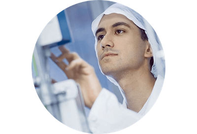 Man configuring equipment