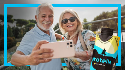 Older couple with nutrition drink